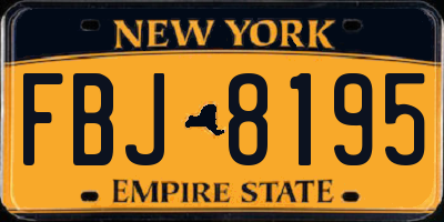 NY license plate FBJ8195