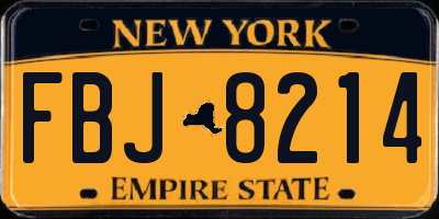 NY license plate FBJ8214
