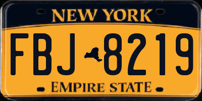NY license plate FBJ8219