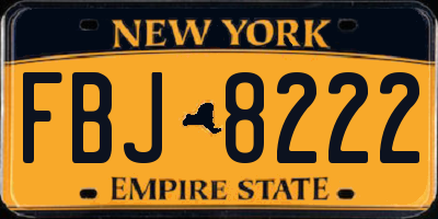 NY license plate FBJ8222