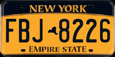 NY license plate FBJ8226
