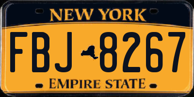 NY license plate FBJ8267