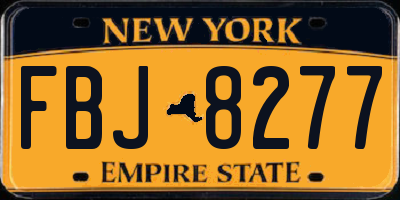 NY license plate FBJ8277