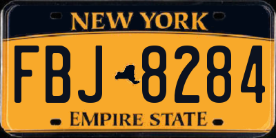 NY license plate FBJ8284