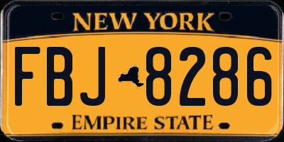 NY license plate FBJ8286