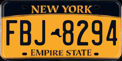 NY license plate FBJ8294