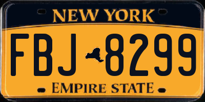 NY license plate FBJ8299