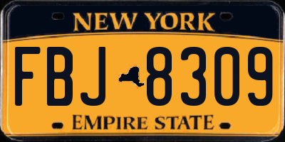 NY license plate FBJ8309