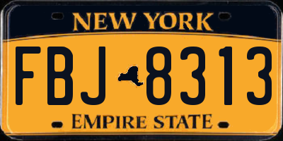 NY license plate FBJ8313