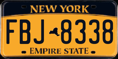 NY license plate FBJ8338
