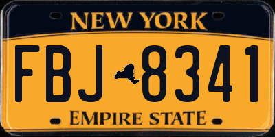 NY license plate FBJ8341