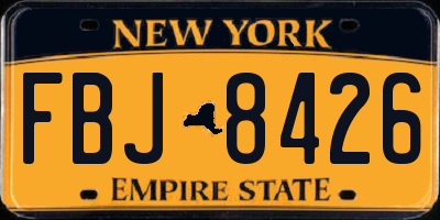 NY license plate FBJ8426