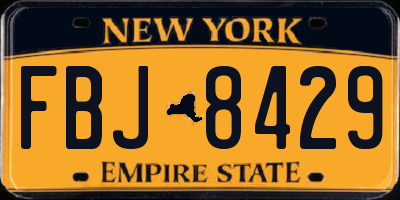 NY license plate FBJ8429