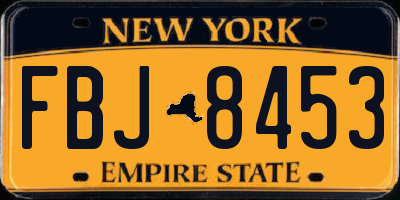 NY license plate FBJ8453