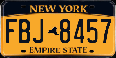 NY license plate FBJ8457