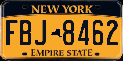 NY license plate FBJ8462