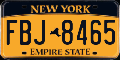 NY license plate FBJ8465