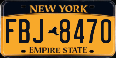NY license plate FBJ8470
