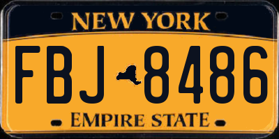 NY license plate FBJ8486