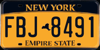 NY license plate FBJ8491