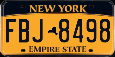NY license plate FBJ8498