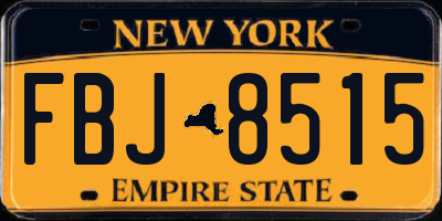 NY license plate FBJ8515