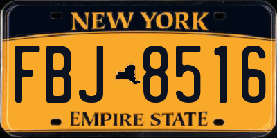 NY license plate FBJ8516