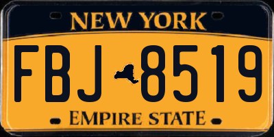 NY license plate FBJ8519