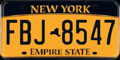 NY license plate FBJ8547