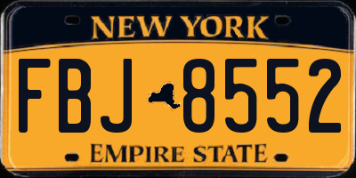 NY license plate FBJ8552