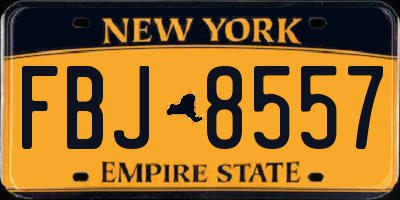 NY license plate FBJ8557