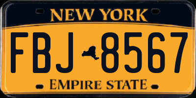 NY license plate FBJ8567