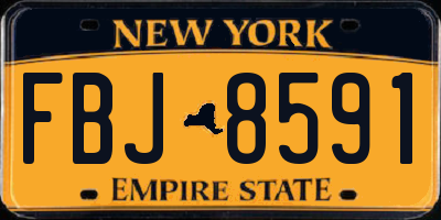 NY license plate FBJ8591