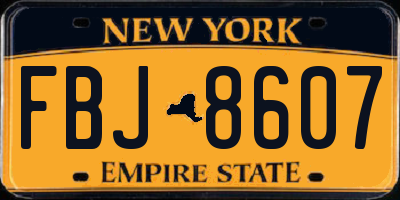 NY license plate FBJ8607