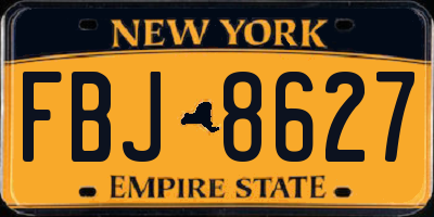 NY license plate FBJ8627