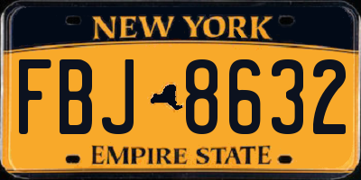 NY license plate FBJ8632