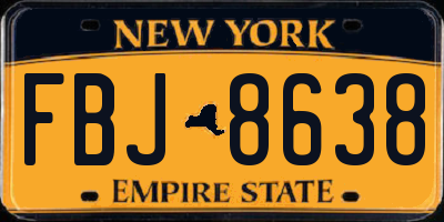 NY license plate FBJ8638