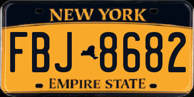 NY license plate FBJ8682
