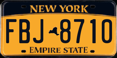 NY license plate FBJ8710