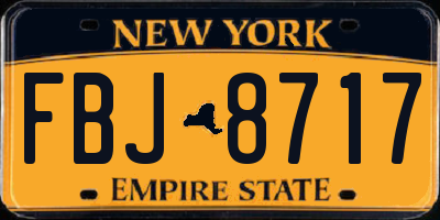 NY license plate FBJ8717