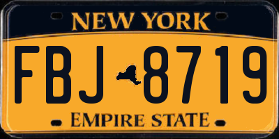 NY license plate FBJ8719