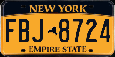 NY license plate FBJ8724