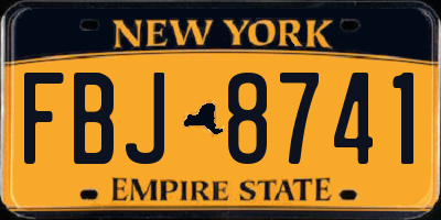 NY license plate FBJ8741