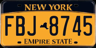 NY license plate FBJ8745