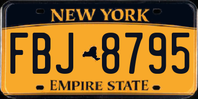 NY license plate FBJ8795