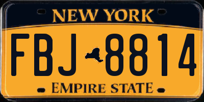 NY license plate FBJ8814