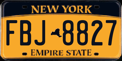 NY license plate FBJ8827