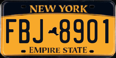 NY license plate FBJ8901
