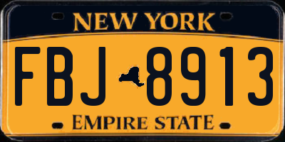 NY license plate FBJ8913