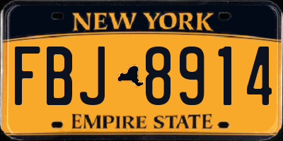 NY license plate FBJ8914